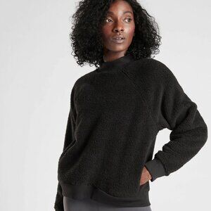 Athleta Black Asana Sherpa Sweatshirt